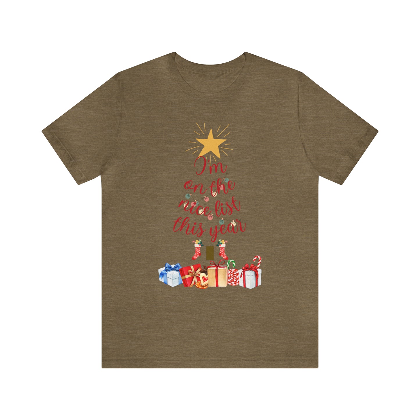 on the nice list Jersey Short Sleeve Tee