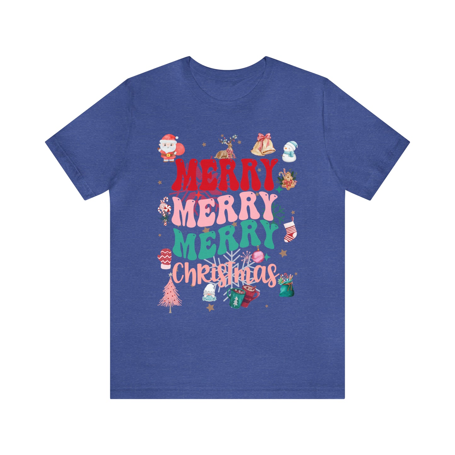 Merry Merry Merry Christmas Jersey Short Sleeve Tee