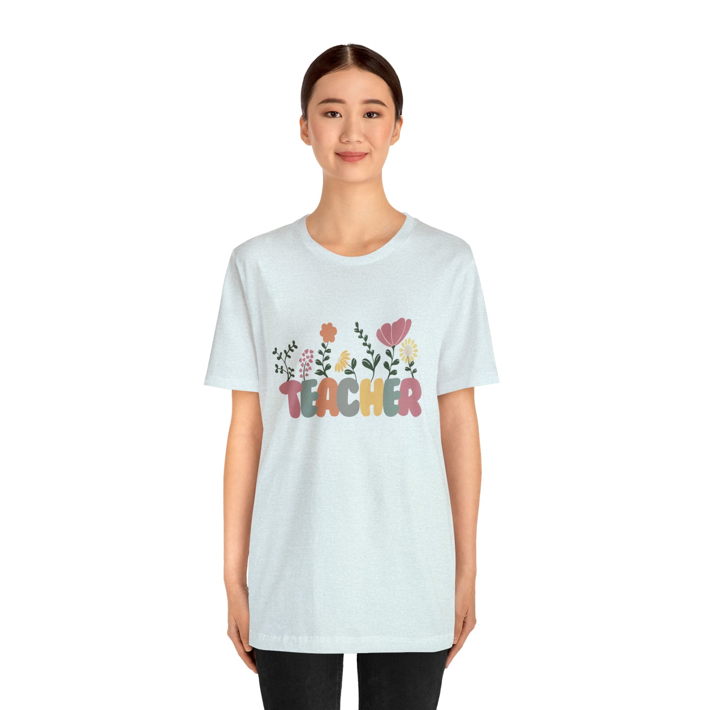 TEACHER flowers Short Sleeve Tee