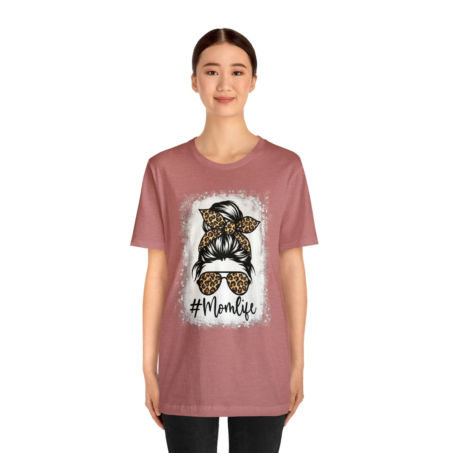 Leopard #MomLife Short Sleeve Tee