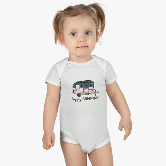 Baby Short Sleeve HAPPY CAMPING Onesie®