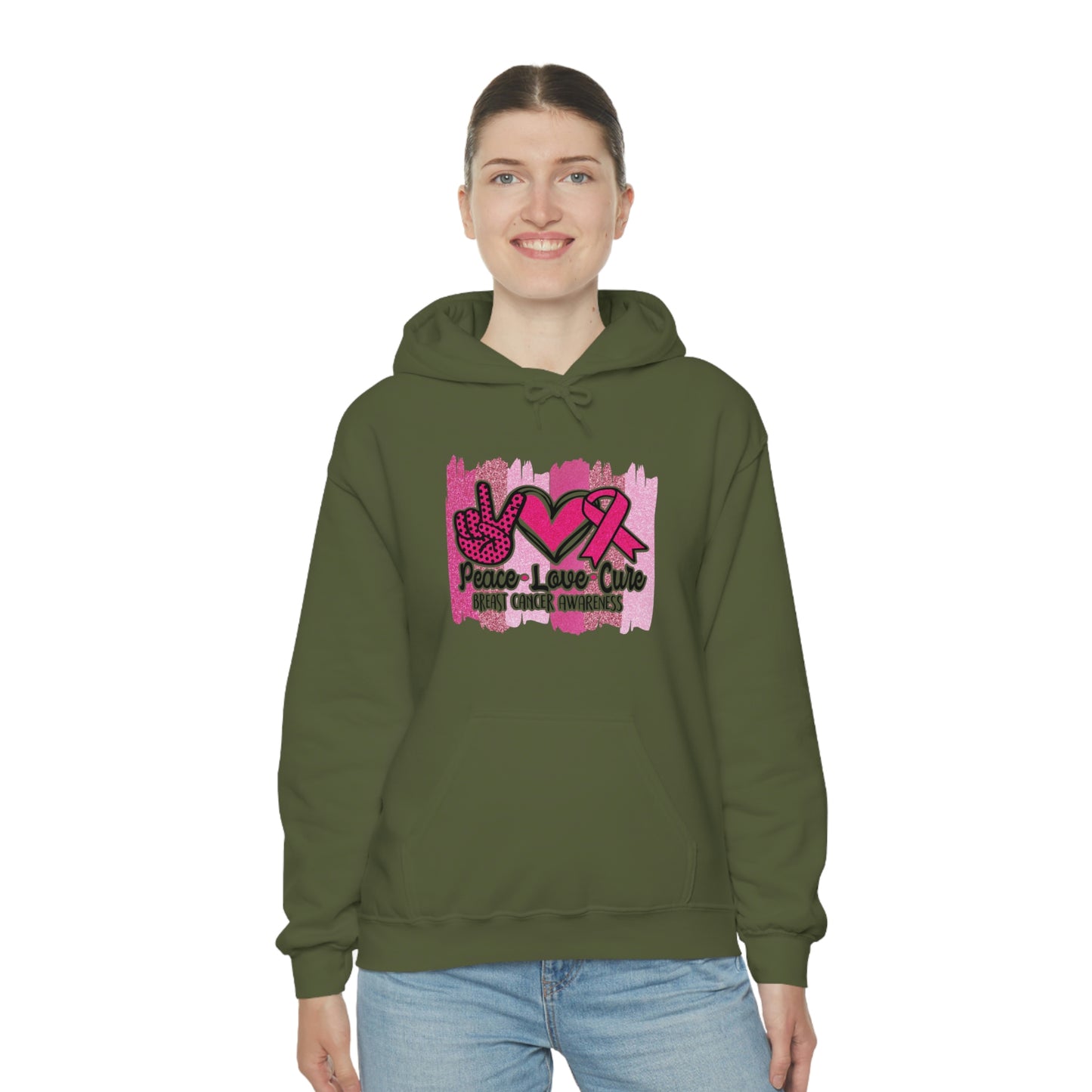 Peace.Love.Cure Unisex Heavy Blend™ Hooded Sweatshirt