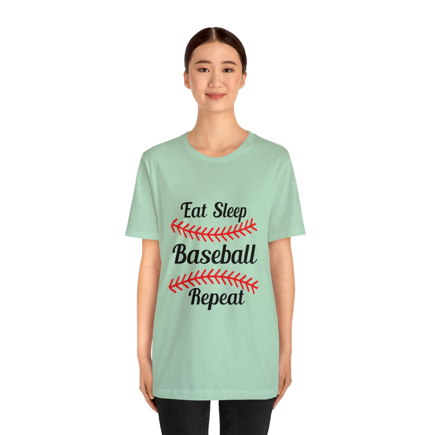 Eat Sleep Baseball Repeat Short Sleeve Tee