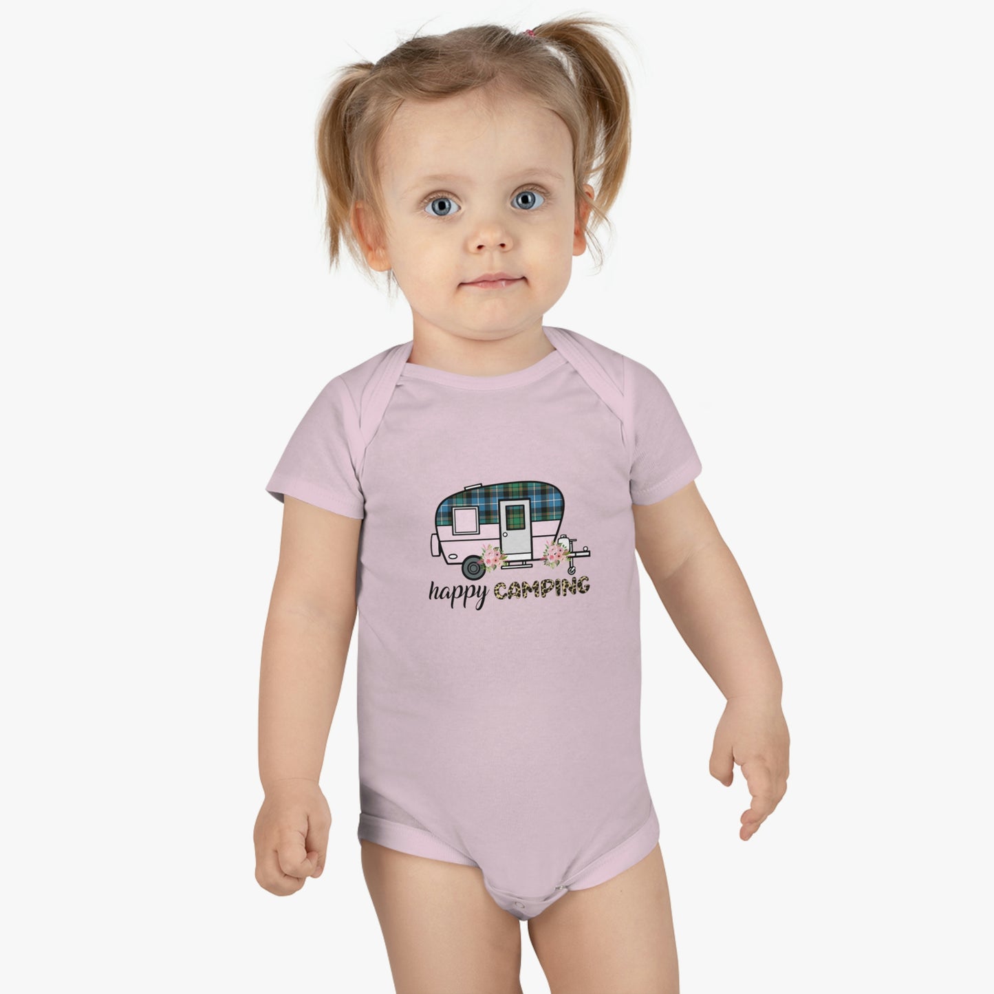 Baby Short Sleeve HAPPY CAMPING Onesie®