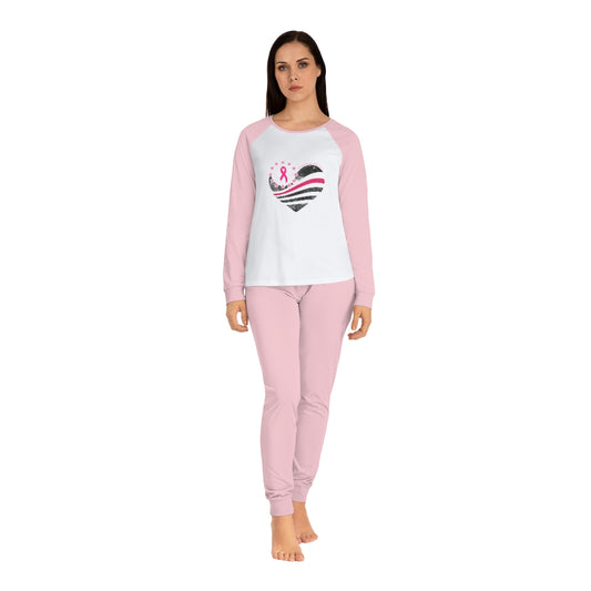 Women's Pink Ribbon Pajama Set