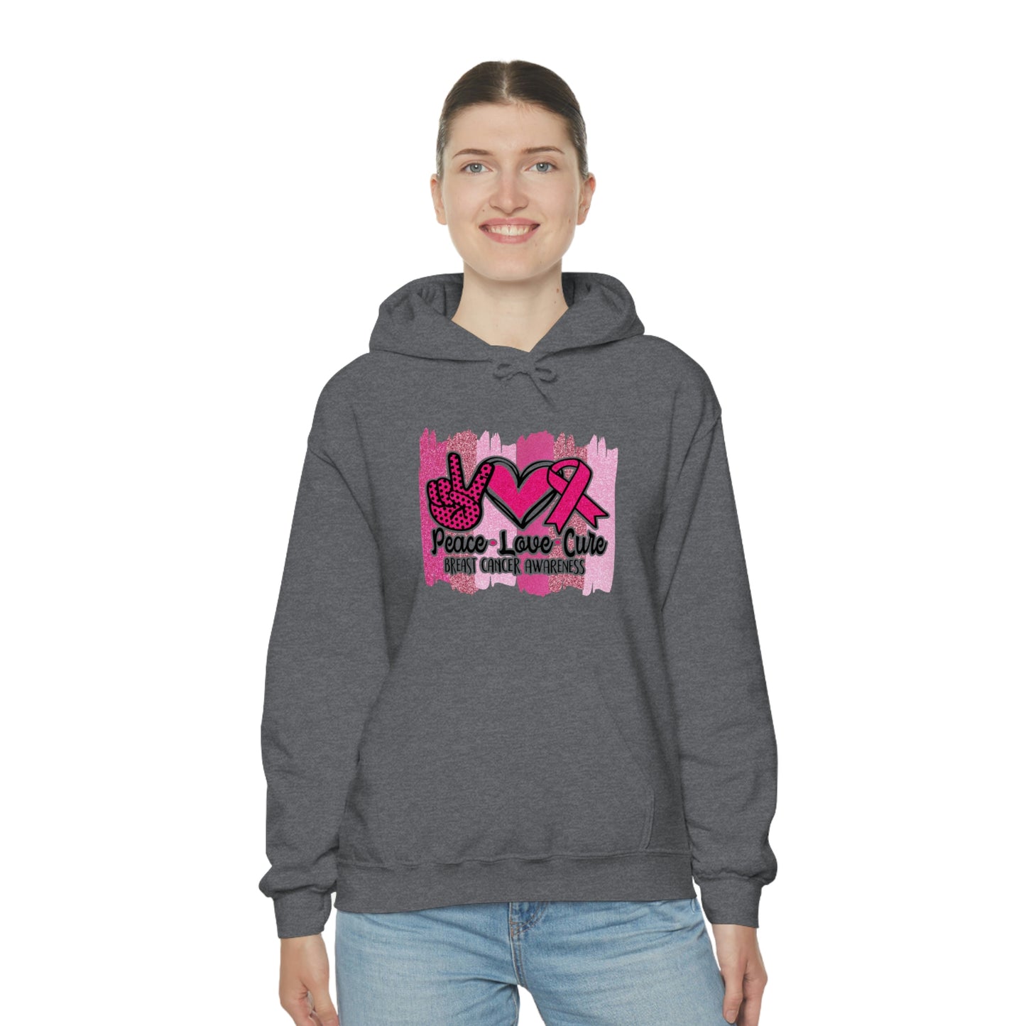 Peace.Love.Cure Unisex Heavy Blend™ Hooded Sweatshirt