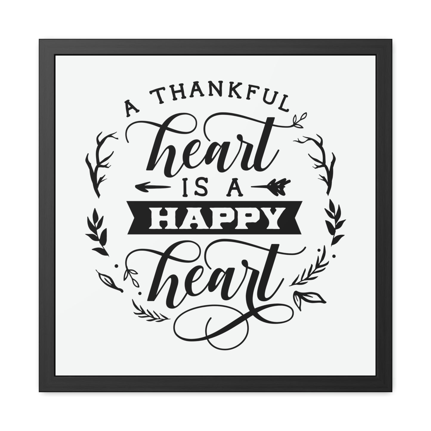 Thankful & Happy Heart Sunshine Lasso Decorative Frame