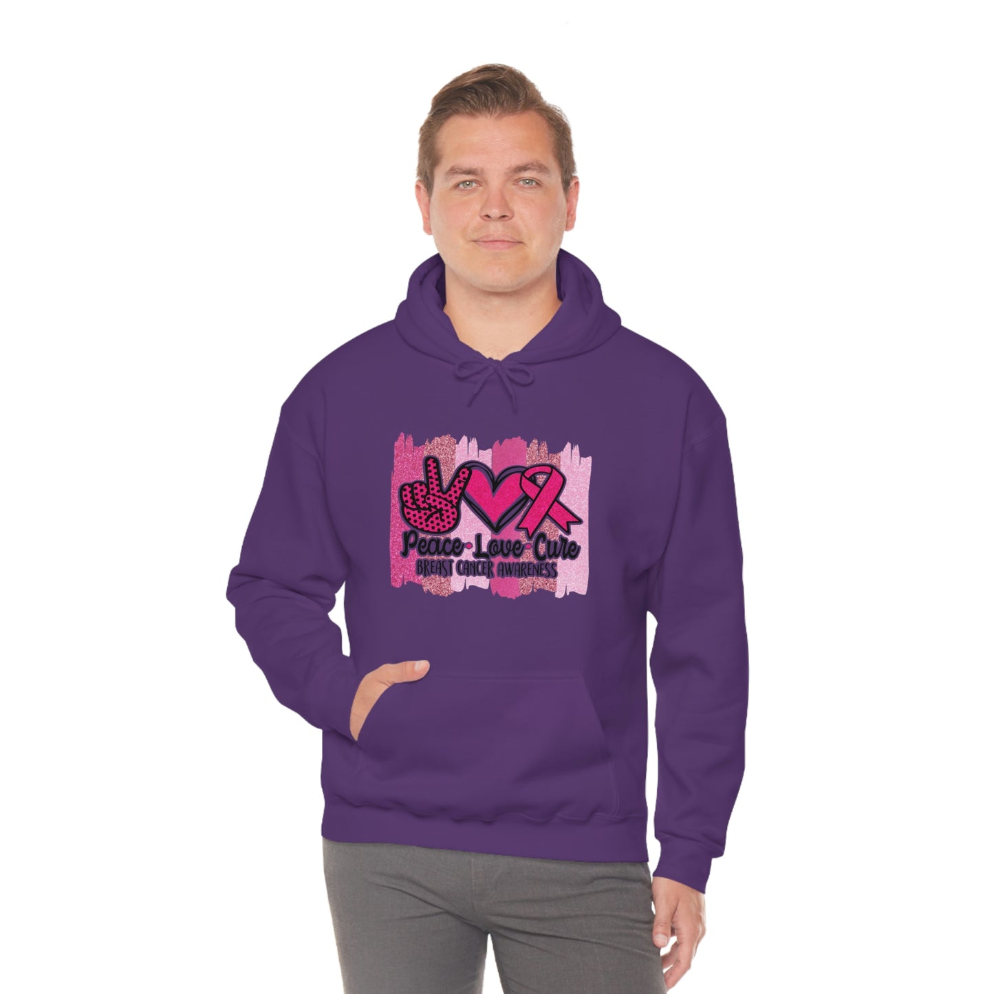 Peace.Love.Cure Unisex Heavy Blend™ Hooded Sweatshirt