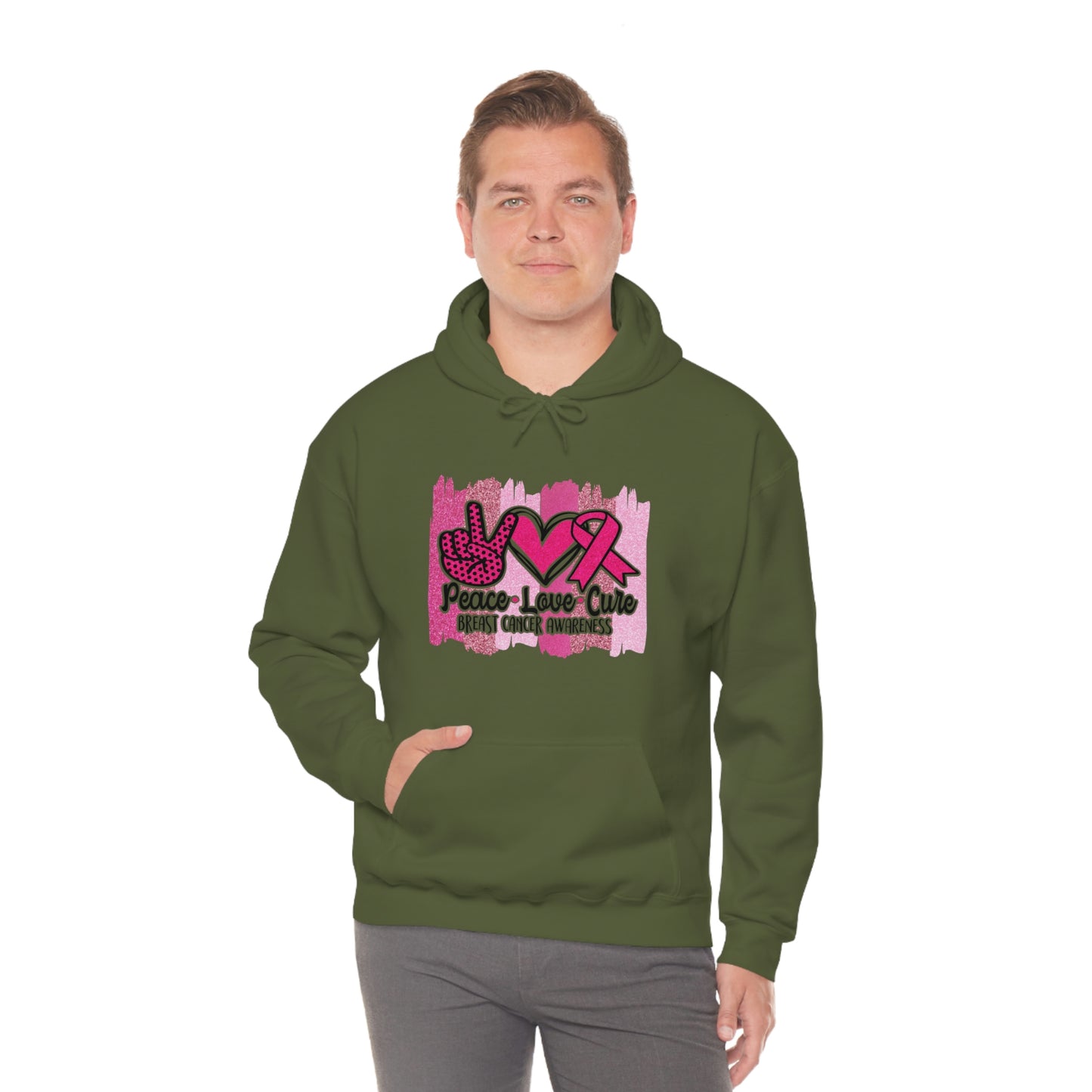 Peace.Love.Cure Unisex Heavy Blend™ Hooded Sweatshirt