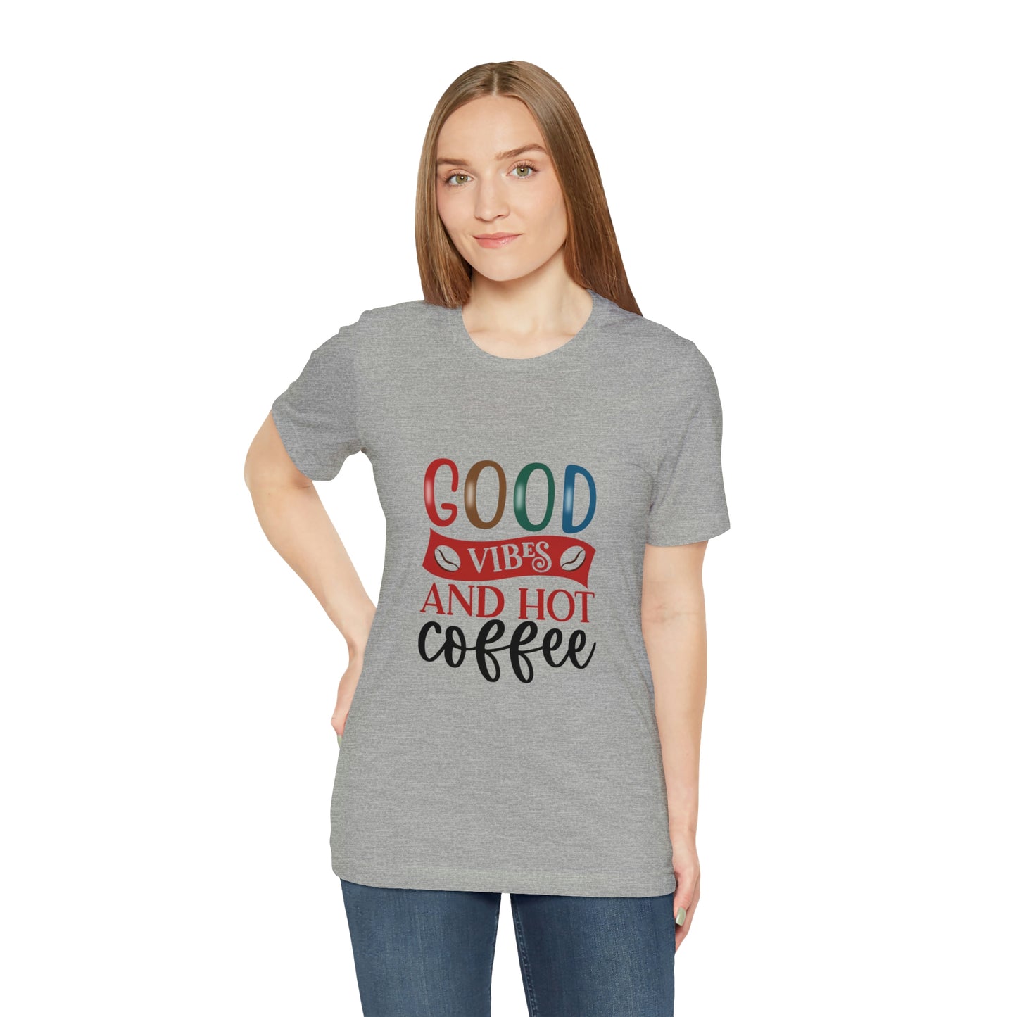 Good vibes and hot coffee Short Sleeve Tee