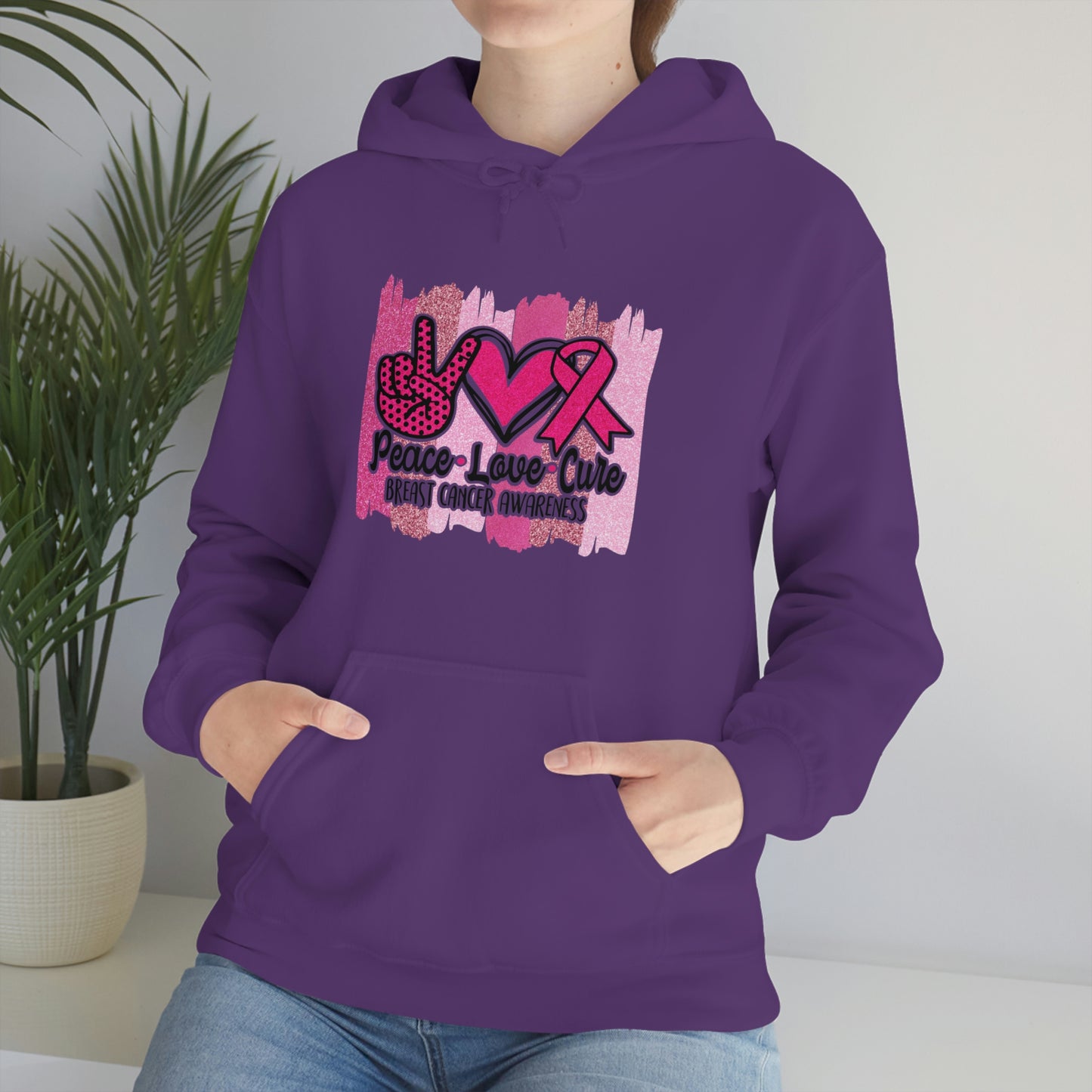 Peace.Love.Cure Unisex Heavy Blend™ Hooded Sweatshirt