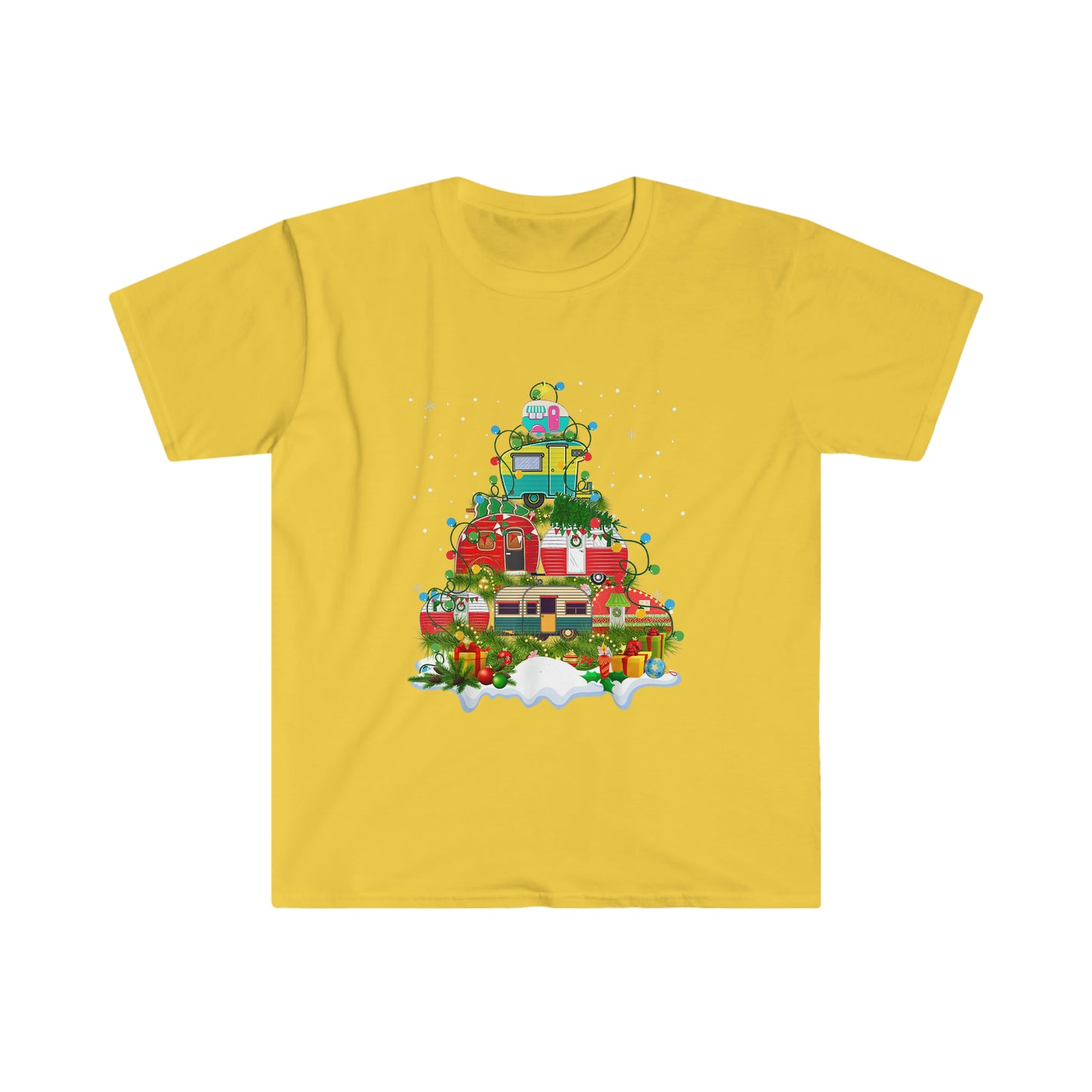 Unisex Softstyle Camper Christmas Tree T-Shirt