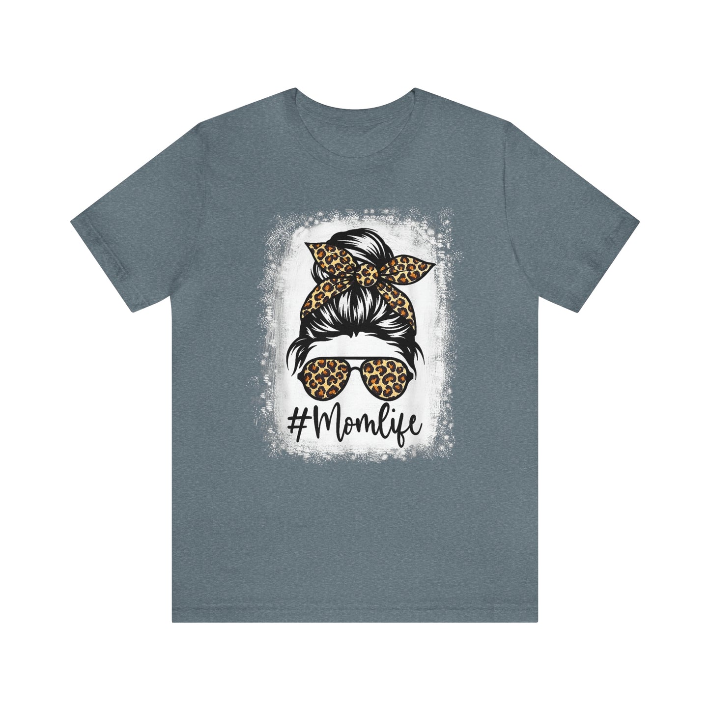 Leopard #MomLife Short Sleeve Tee