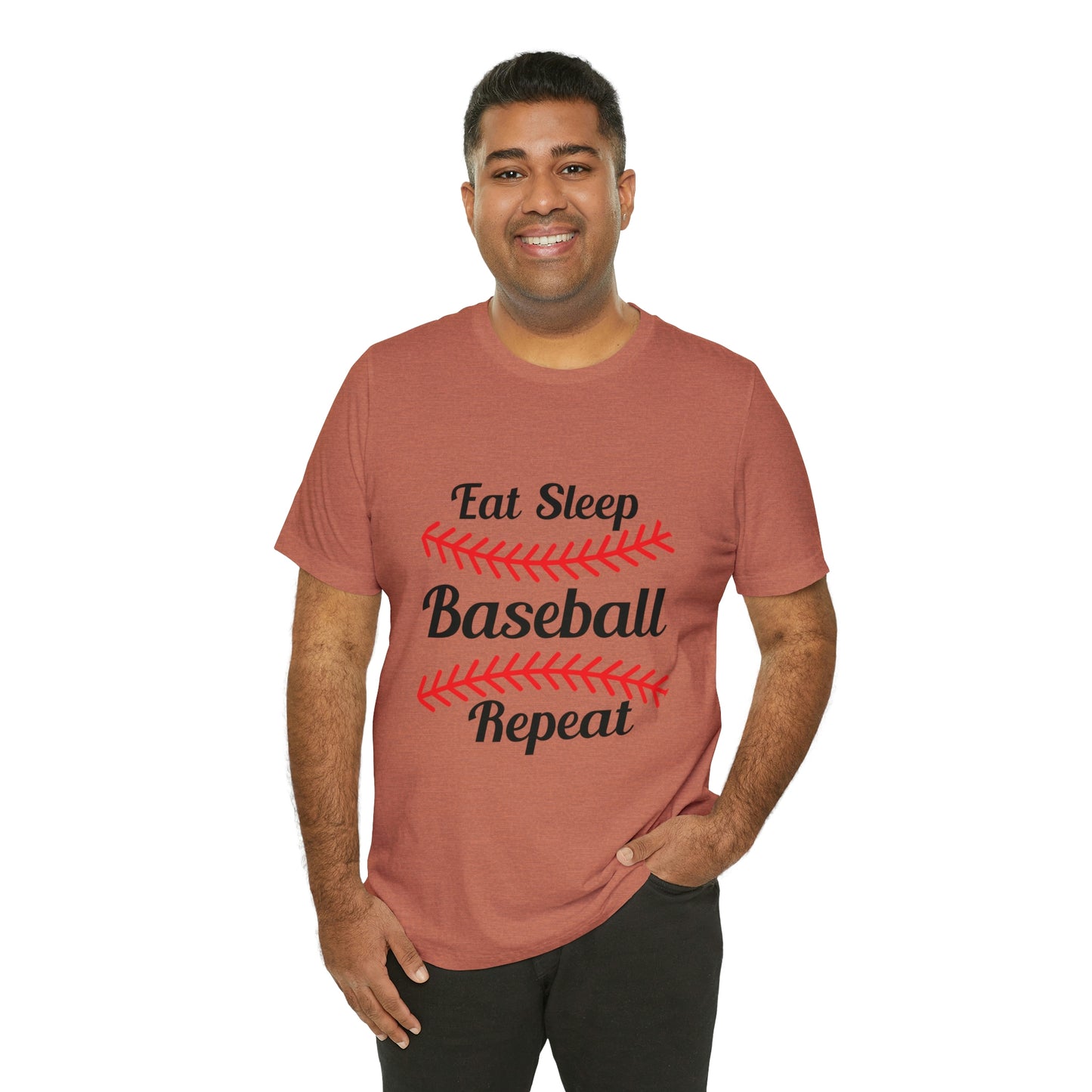 Eat Sleep Baseball Repeat Short Sleeve Tee