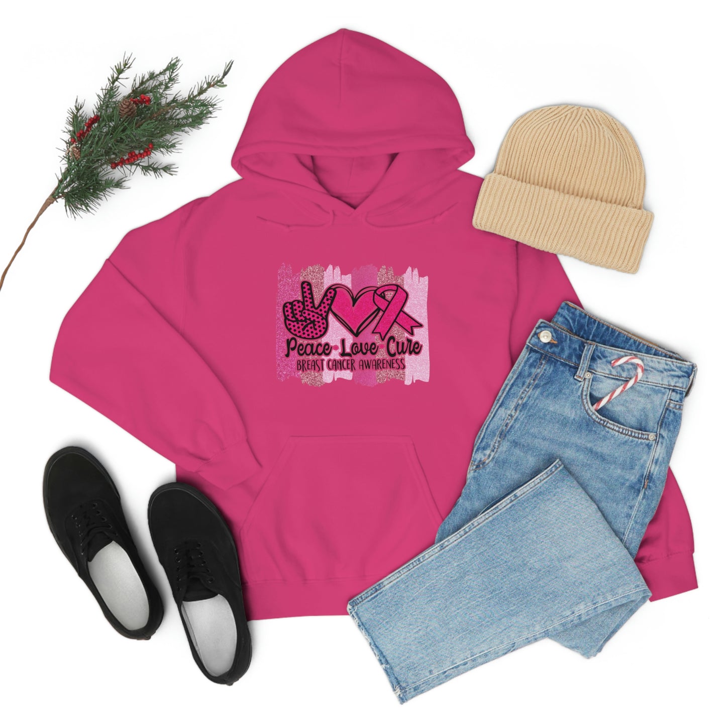 Peace.Love.Cure Unisex Heavy Blend™ Hooded Sweatshirt