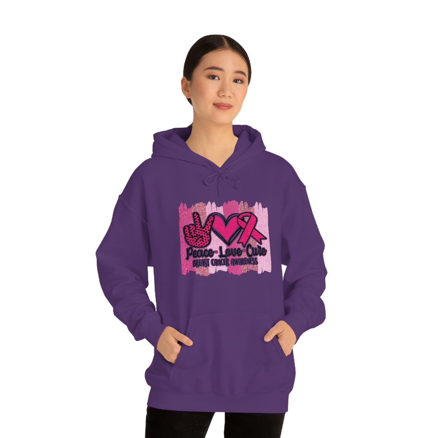 Peace.Love.Cure Unisex Heavy Blend™ Hooded Sweatshirt