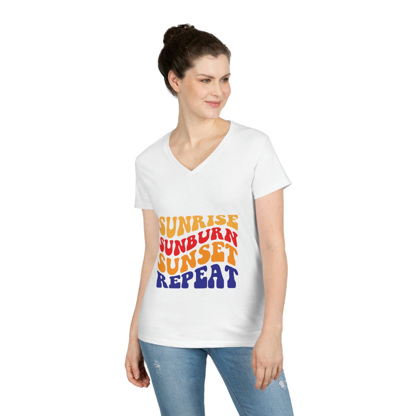 Ladies' Sunshine Lasso Sunrise Repeat V-Neck T-Shirt