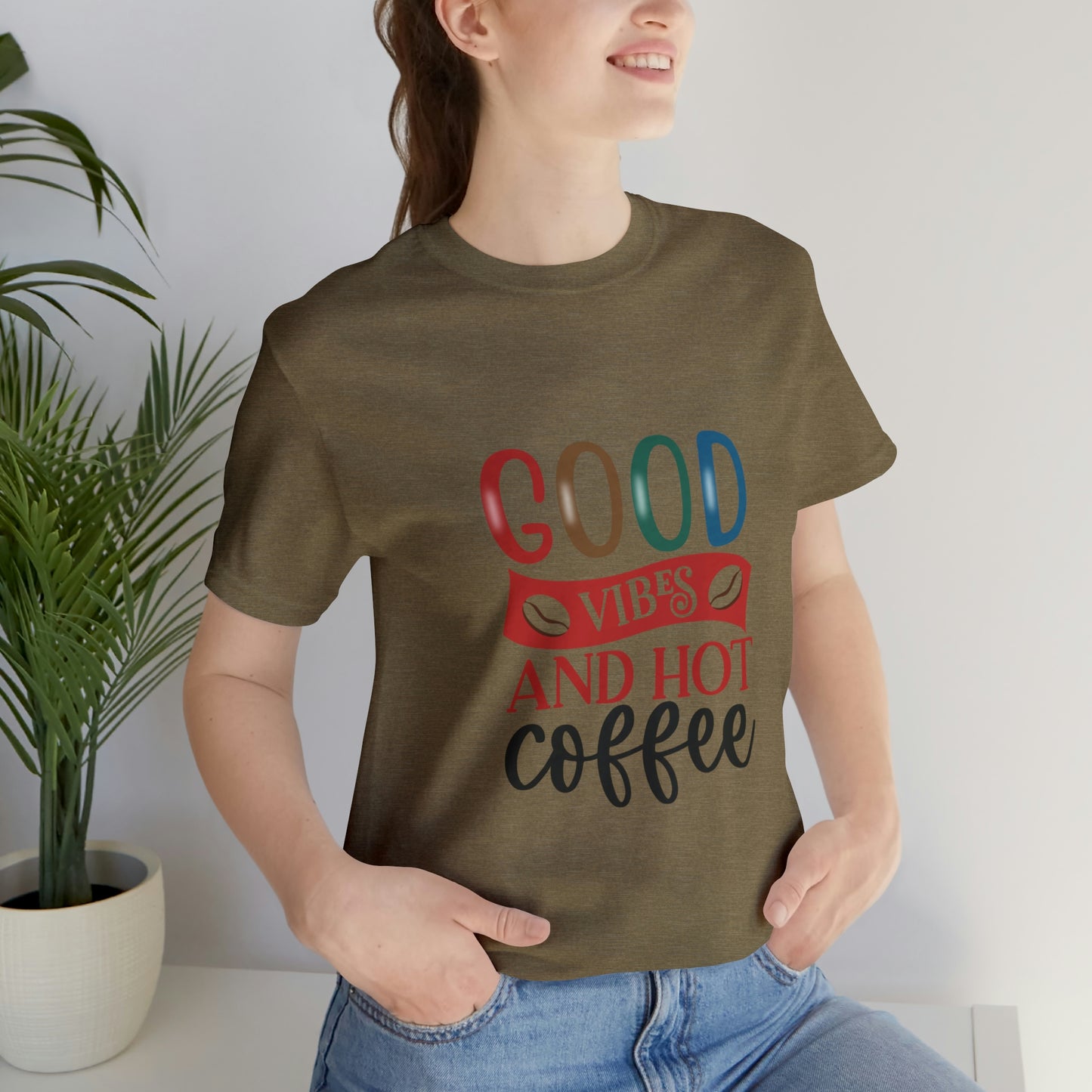 Good vibes and hot coffee Short Sleeve Tee