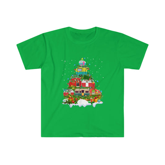 Unisex Softstyle Camper Christmas Tree T-Shirt