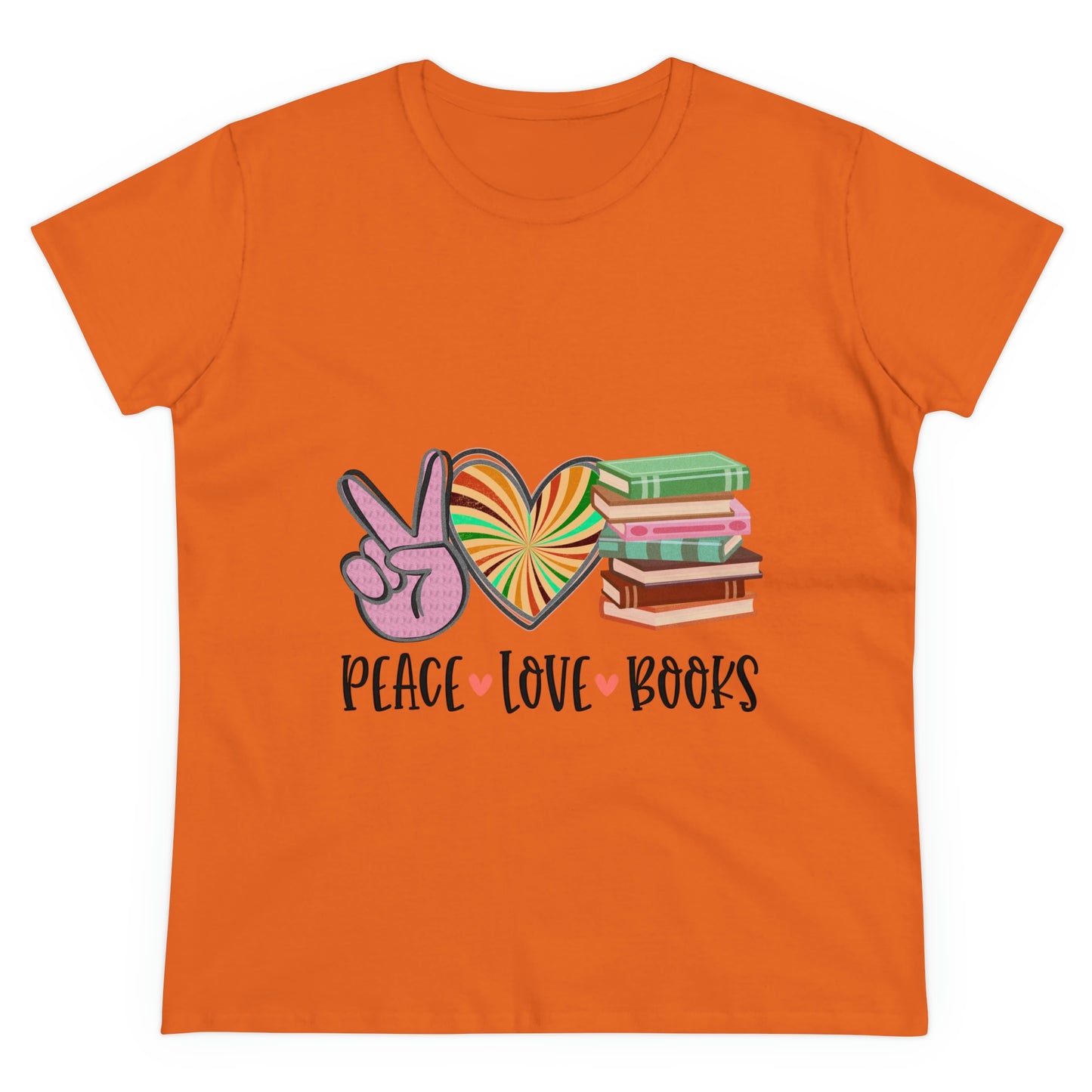 Sunshine Lasso PEACE.LOVE.BOOKS Women's Midweight Cotton Tee