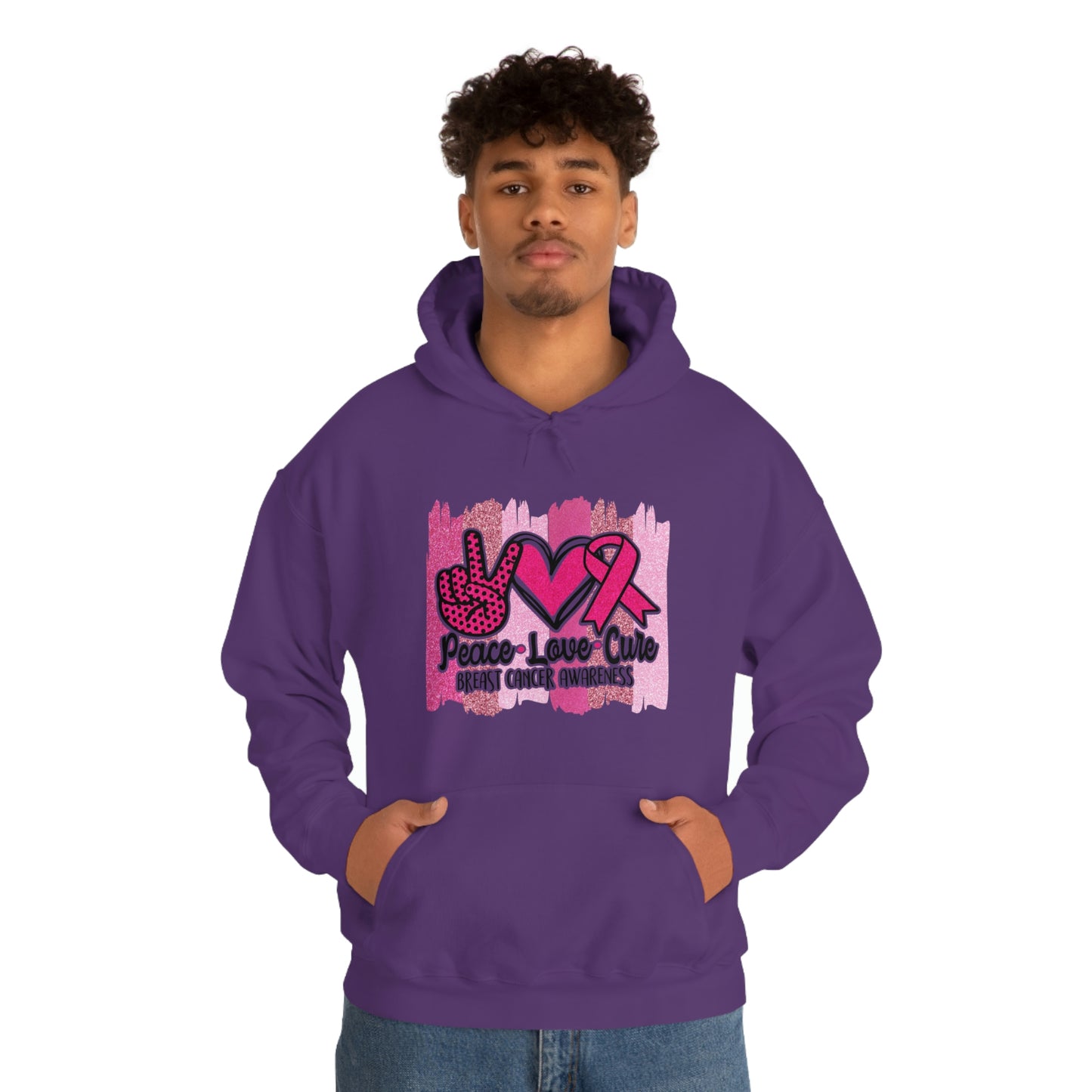 Peace.Love.Cure Unisex Heavy Blend™ Hooded Sweatshirt