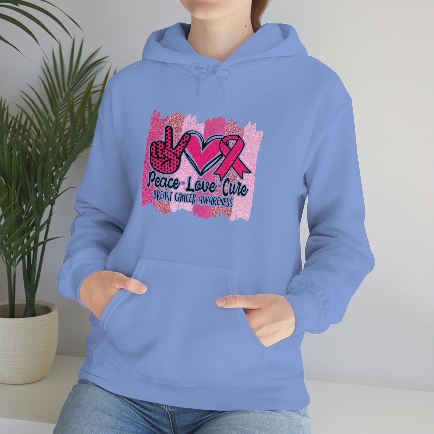 Peace.Love.Cure Unisex Heavy Blend™ Hooded Sweatshirt