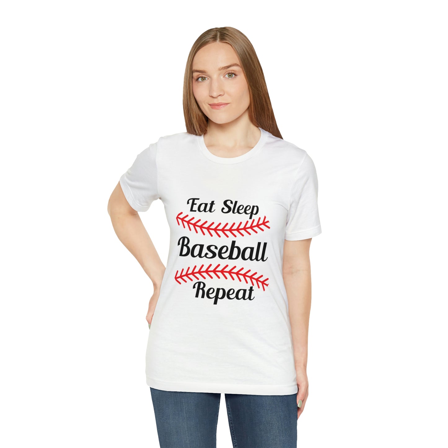 Eat Sleep Baseball Repeat Short Sleeve Tee