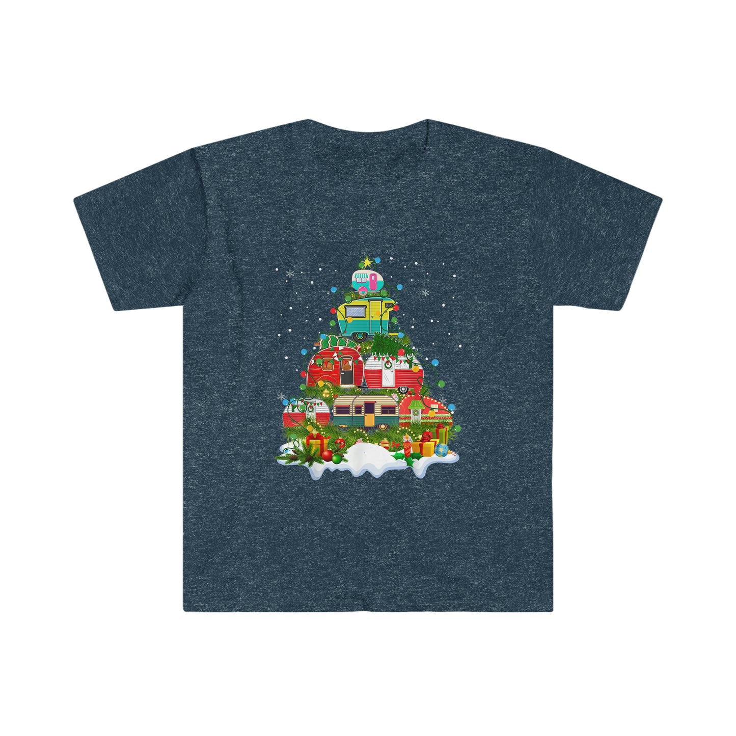 Unisex Softstyle Camper Christmas Tree T-Shirt