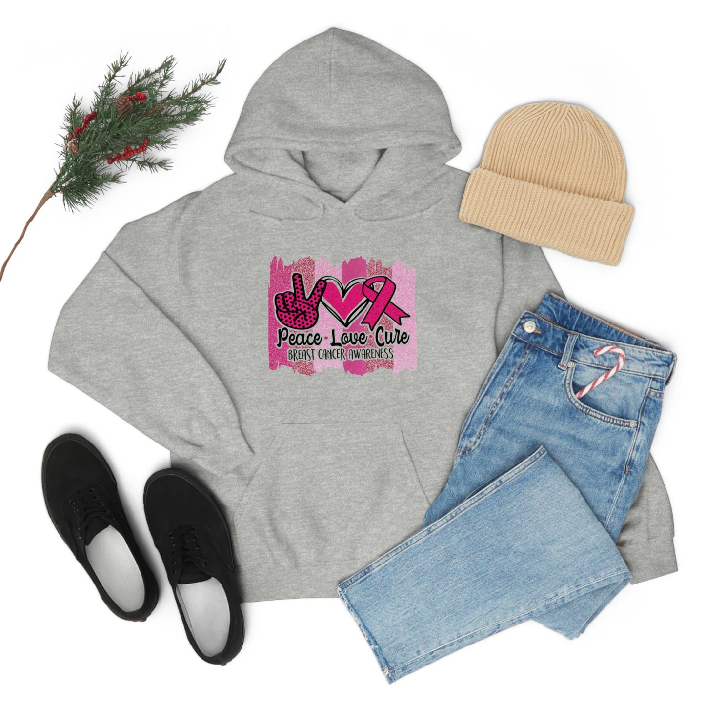 Peace.Love.Cure Unisex Heavy Blend™ Hooded Sweatshirt