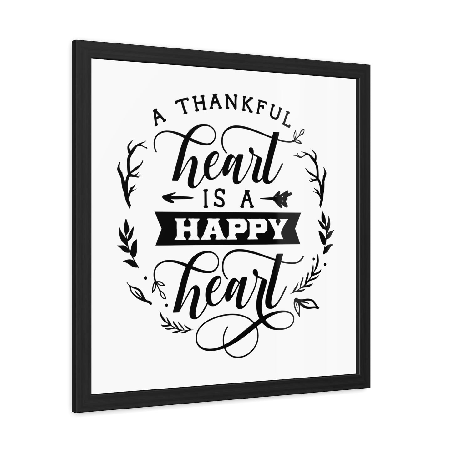 Thankful & Happy Heart Sunshine Lasso Decorative Frame