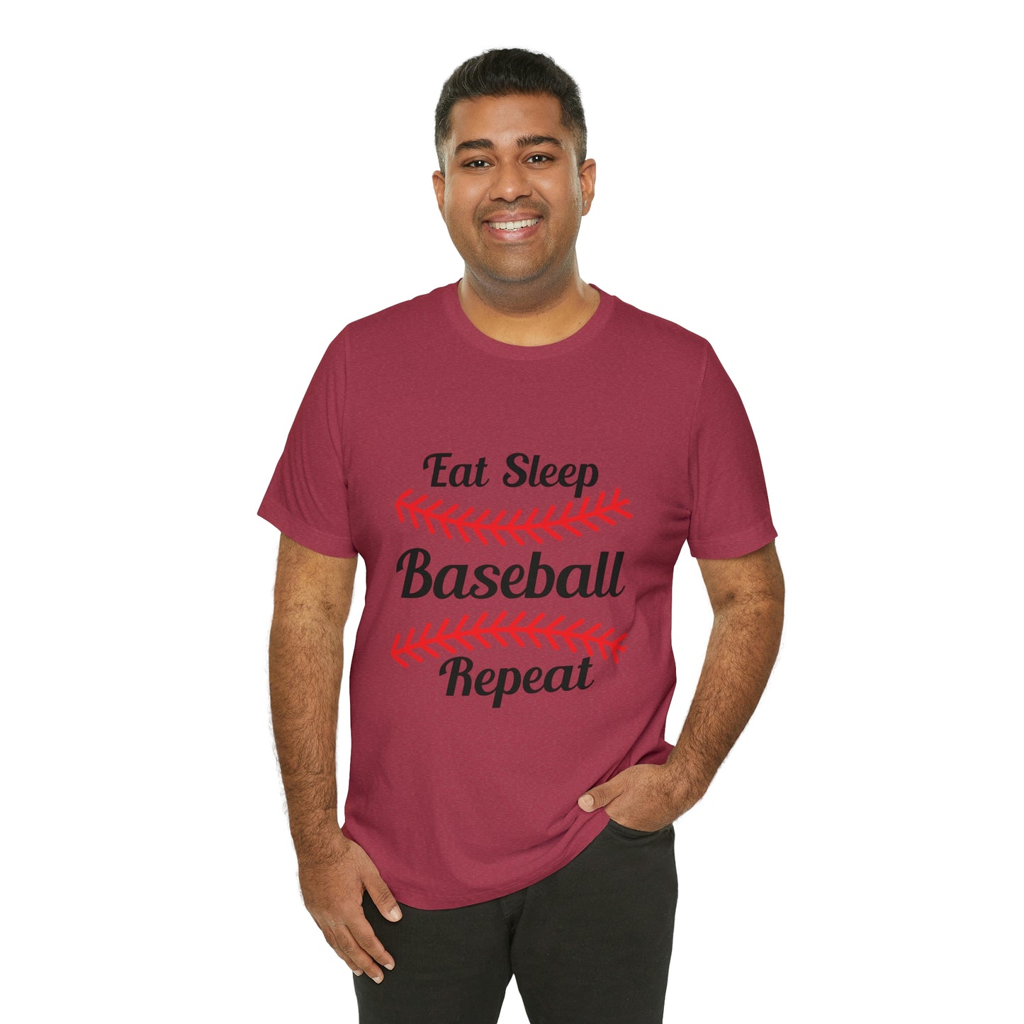 Eat Sleep Baseball Repeat Short Sleeve Tee