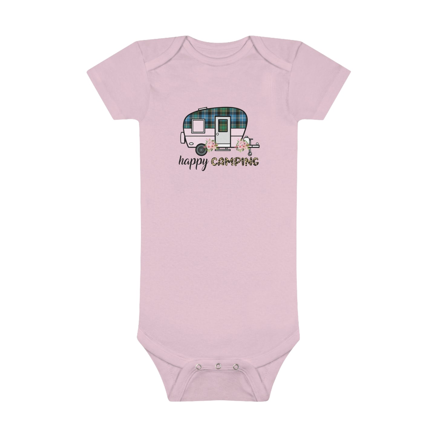 Baby Short Sleeve HAPPY CAMPING Onesie®