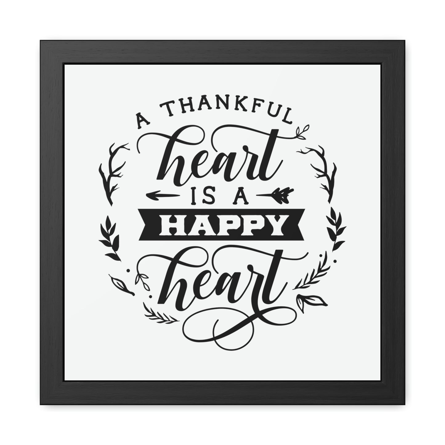 Thankful & Happy Heart Sunshine Lasso Decorative Frame