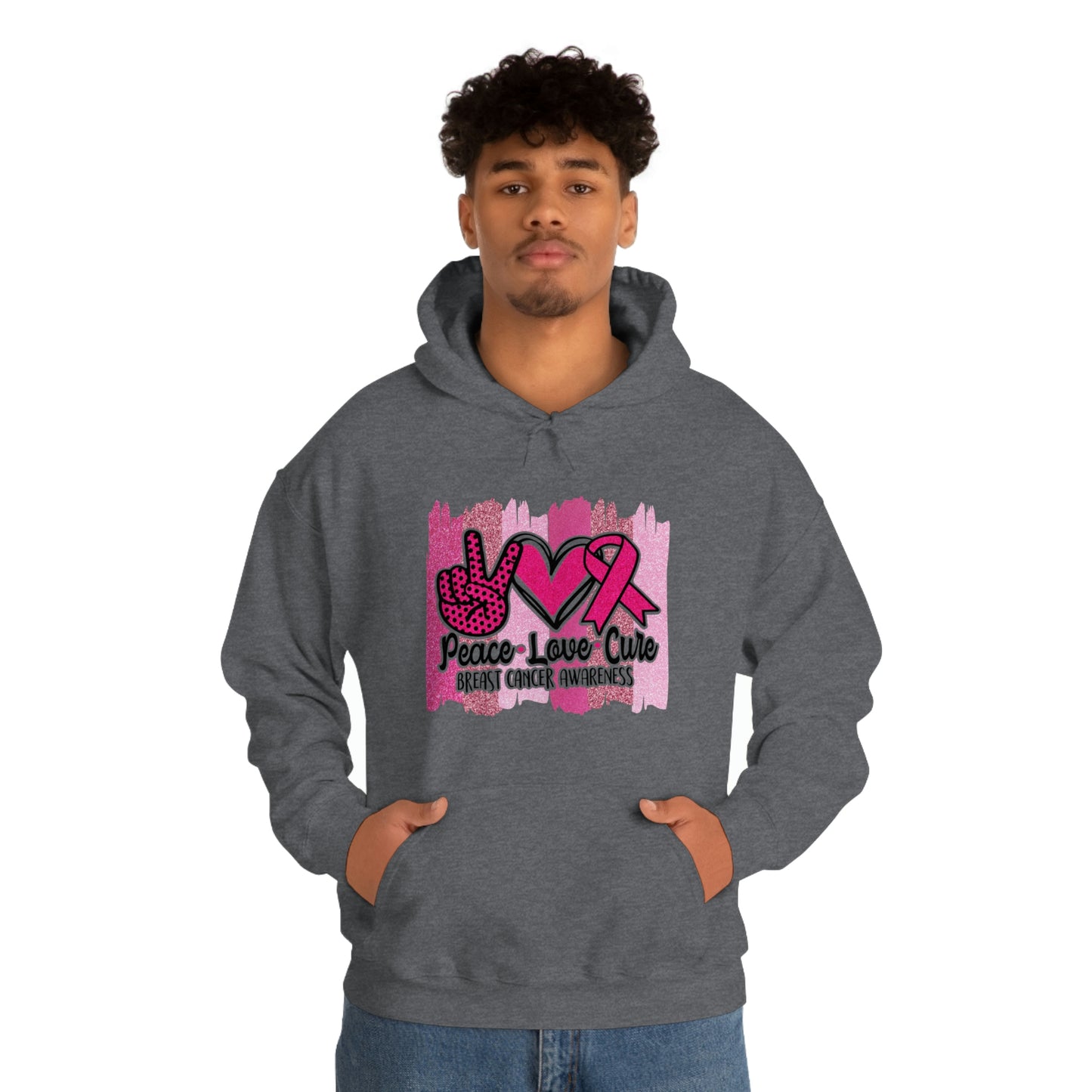 Peace.Love.Cure Unisex Heavy Blend™ Hooded Sweatshirt