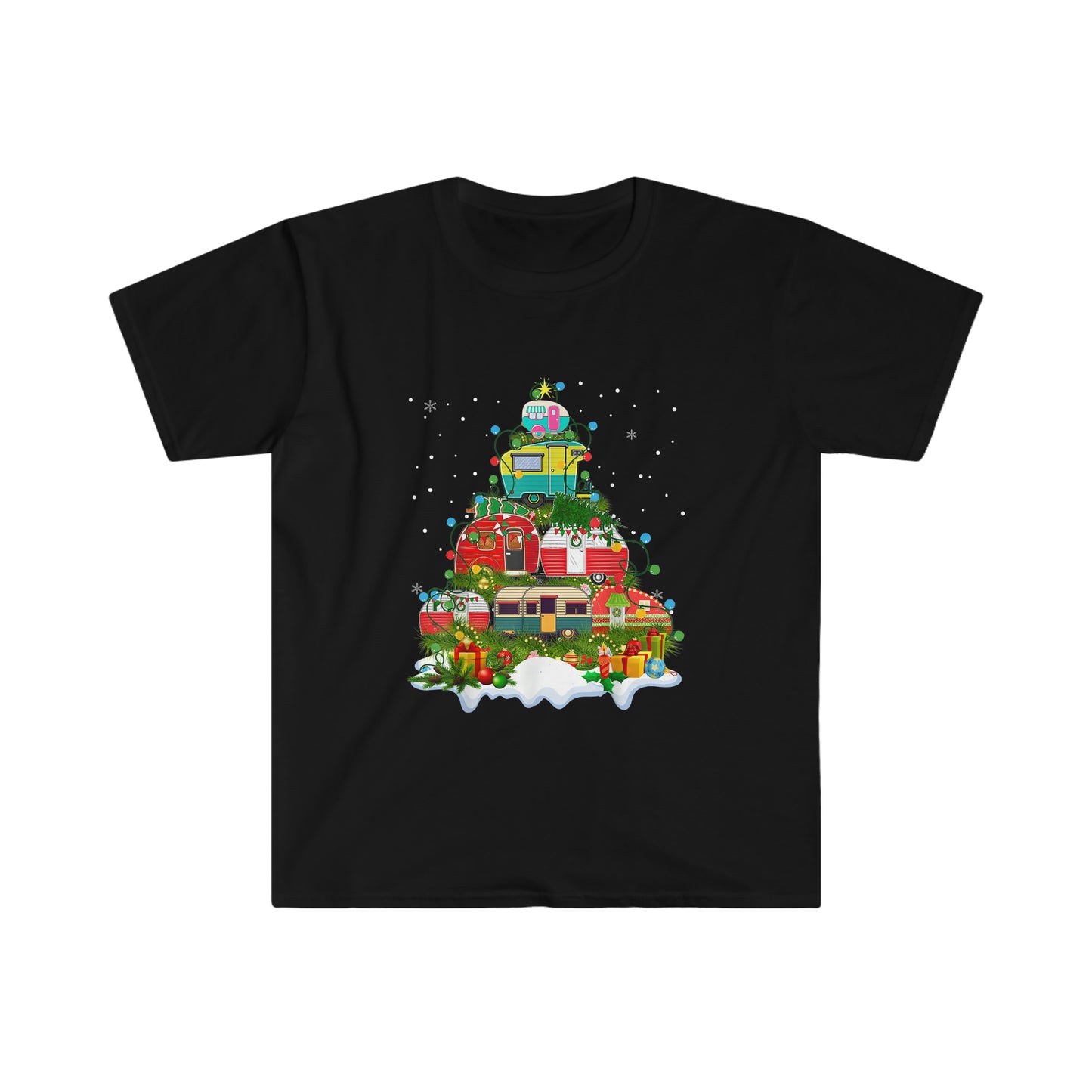 Unisex Softstyle Camper Christmas Tree T-Shirt