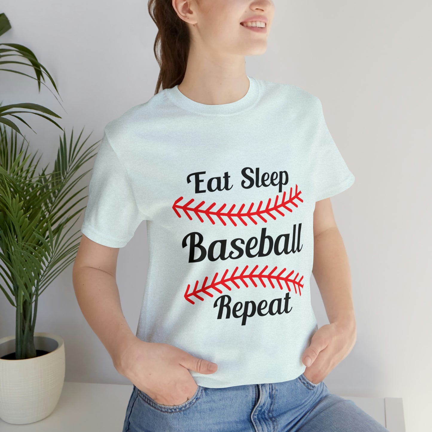 Eat Sleep Baseball Repeat Short Sleeve Tee