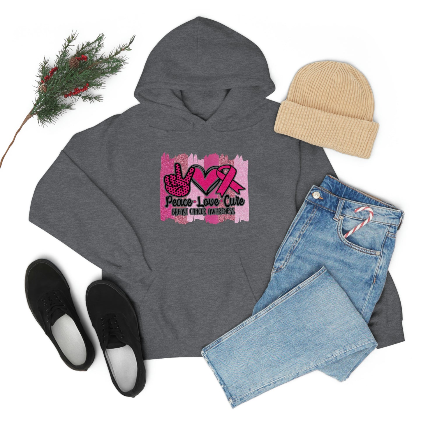 Peace.Love.Cure Unisex Heavy Blend™ Hooded Sweatshirt