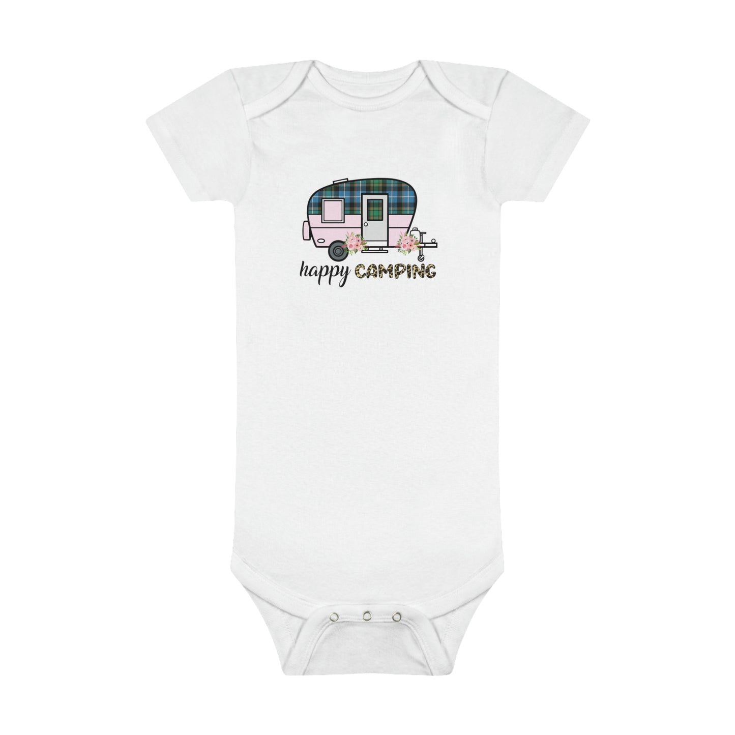 Baby Short Sleeve HAPPY CAMPING Onesie®