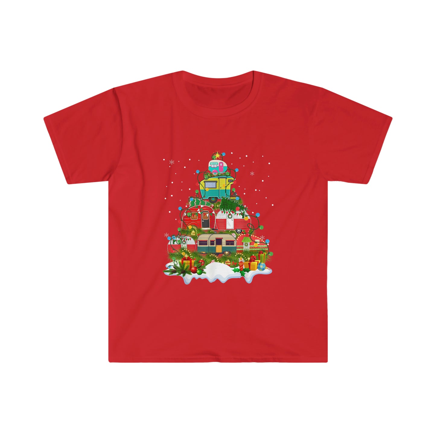 Unisex Softstyle Camper Christmas Tree T-Shirt