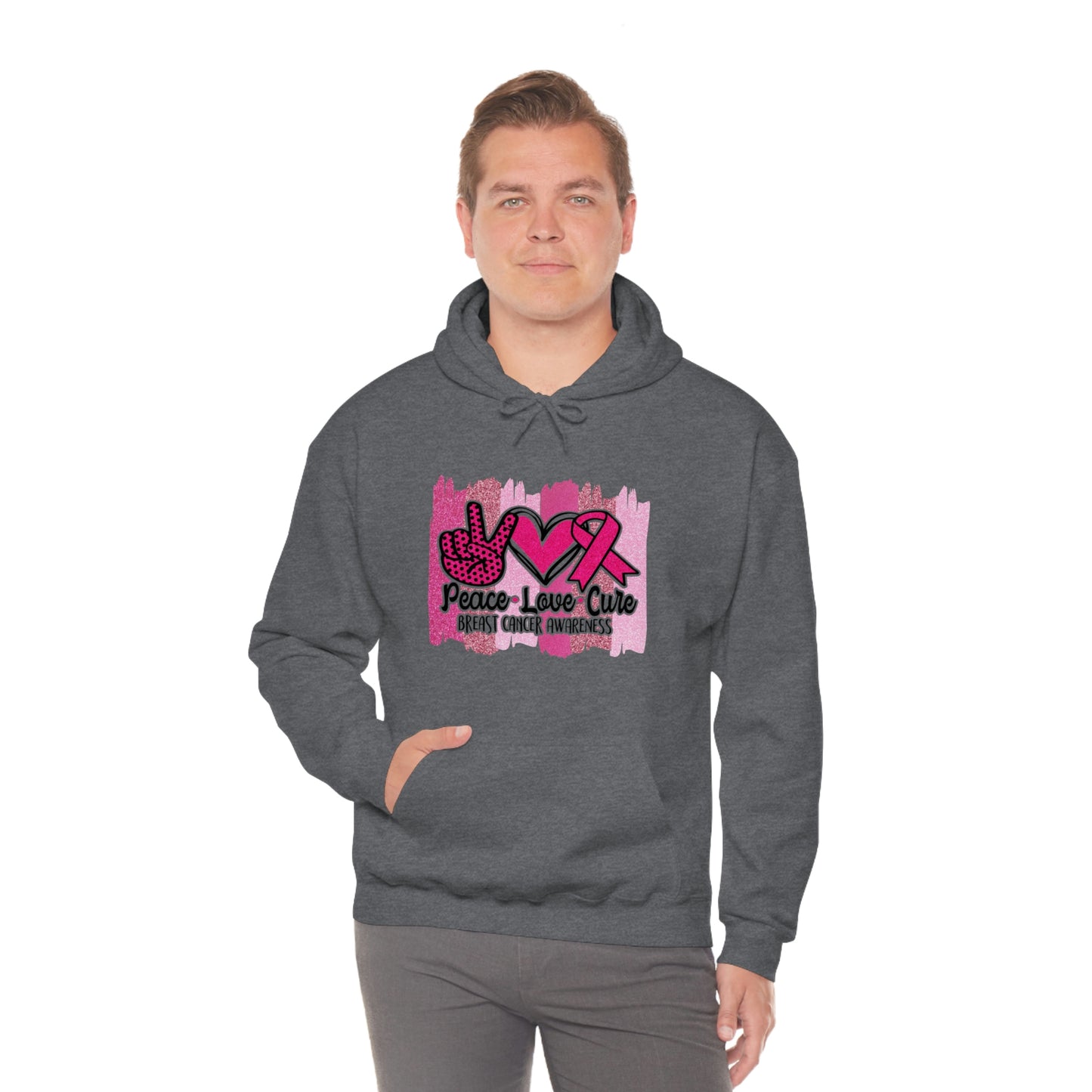 Peace.Love.Cure Unisex Heavy Blend™ Hooded Sweatshirt