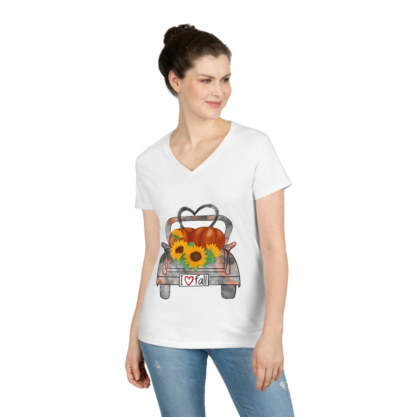 Ladies' I LOVE Fall V-Neck T-Shirt