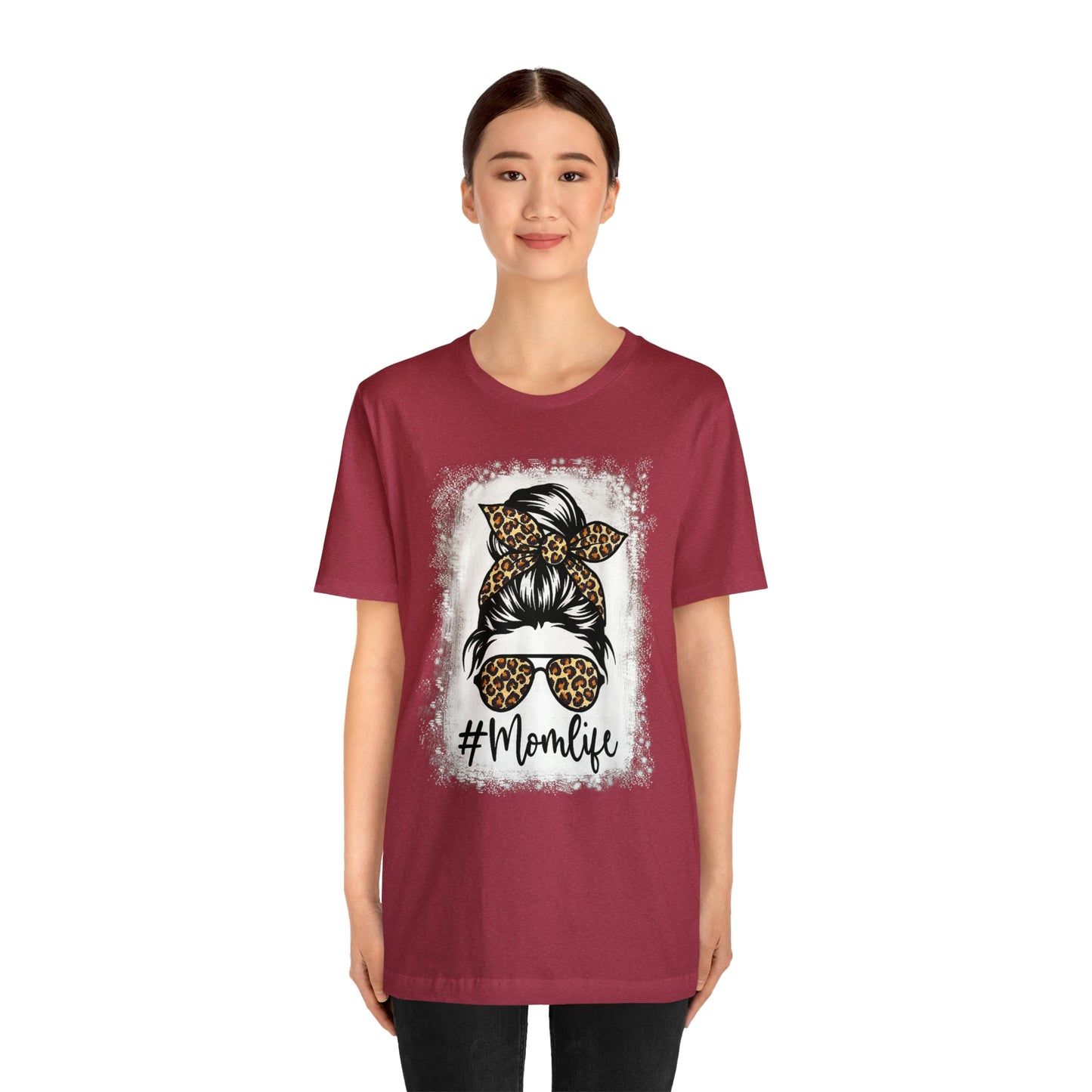 Leopard #MomLife Short Sleeve Tee