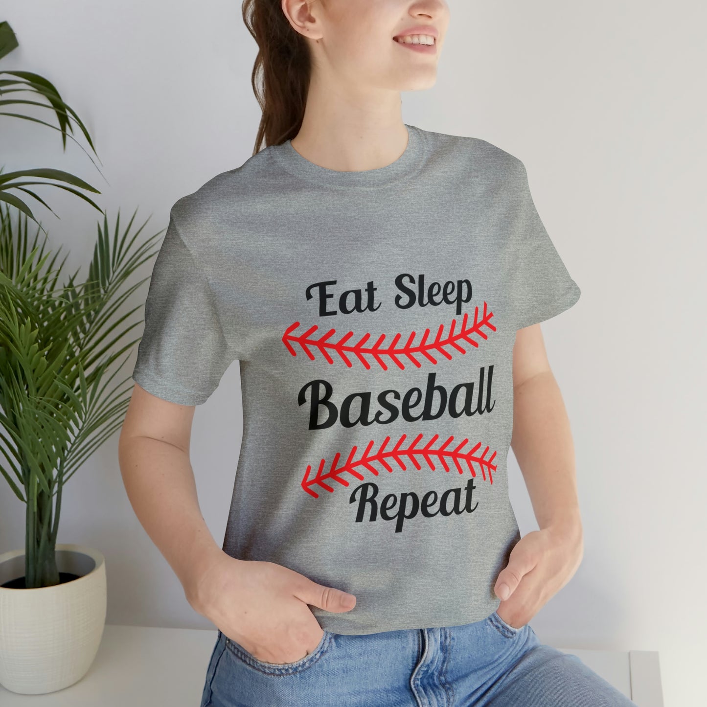 Eat Sleep Baseball Repeat Short Sleeve Tee