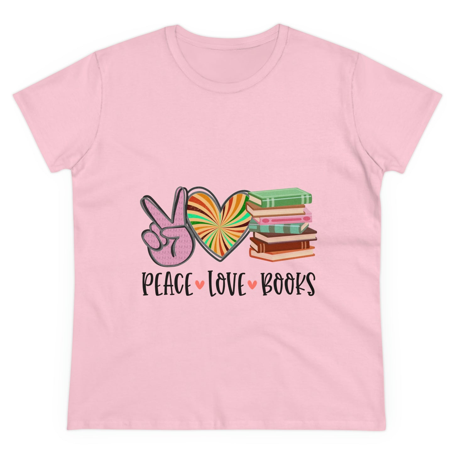 Sunshine Lasso PEACE.LOVE.BOOKS Women's Midweight Cotton Tee