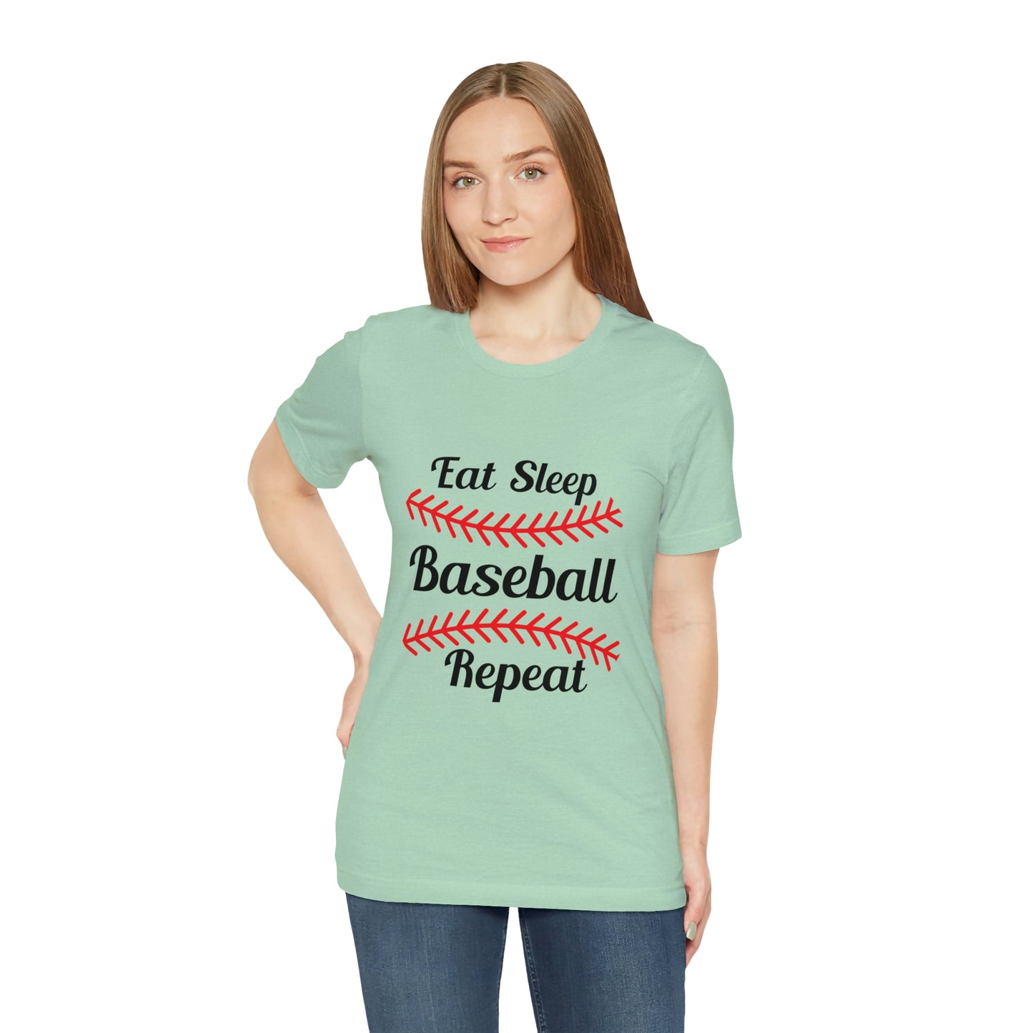 Eat Sleep Baseball Repeat Short Sleeve Tee