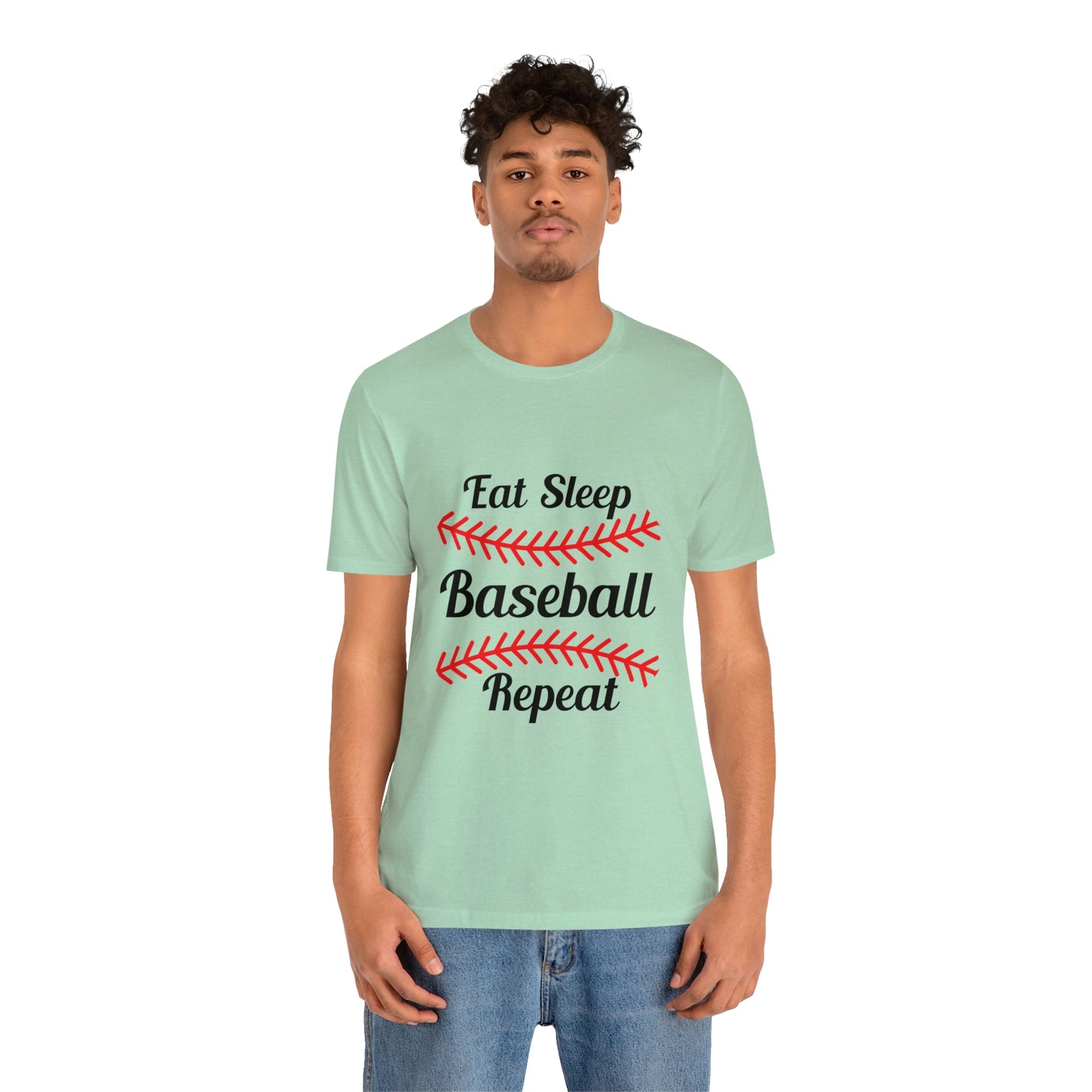 Eat Sleep Baseball Repeat Short Sleeve Tee