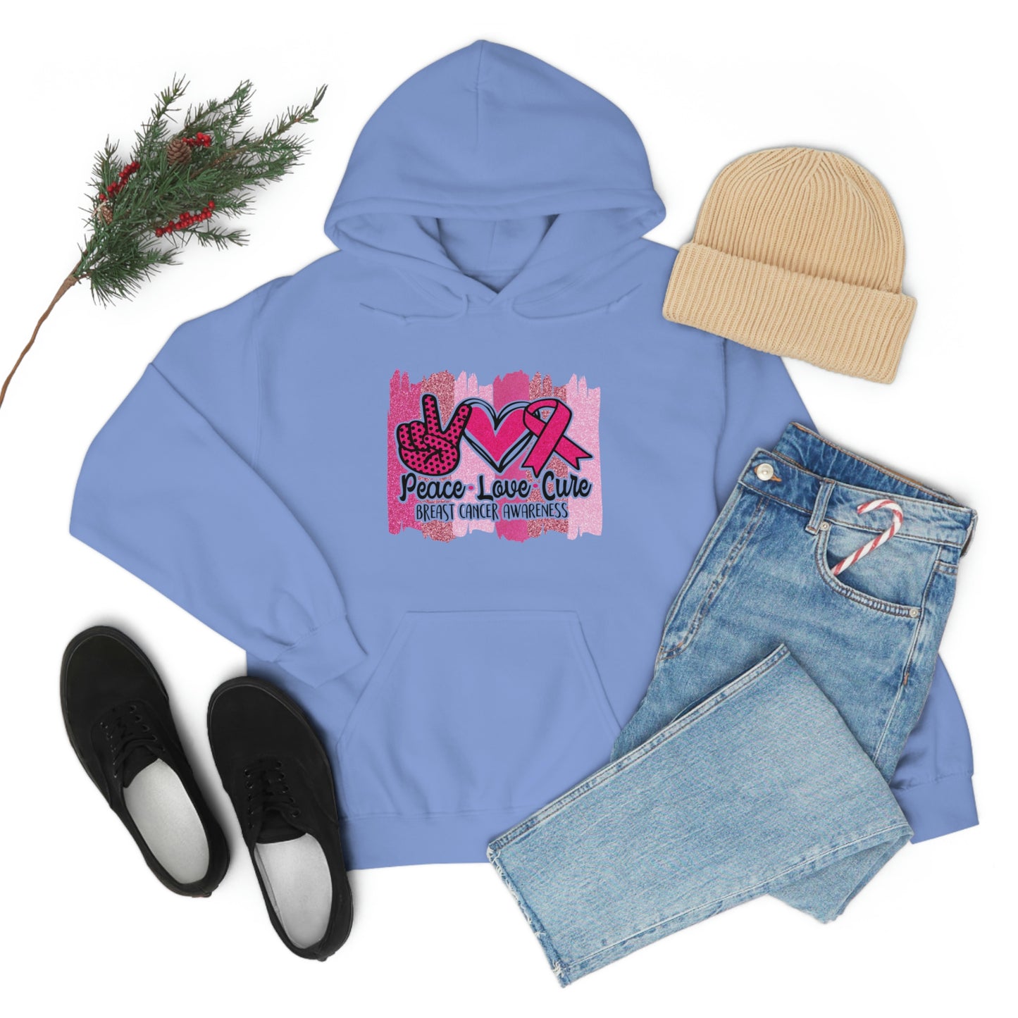 Peace.Love.Cure Unisex Heavy Blend™ Hooded Sweatshirt