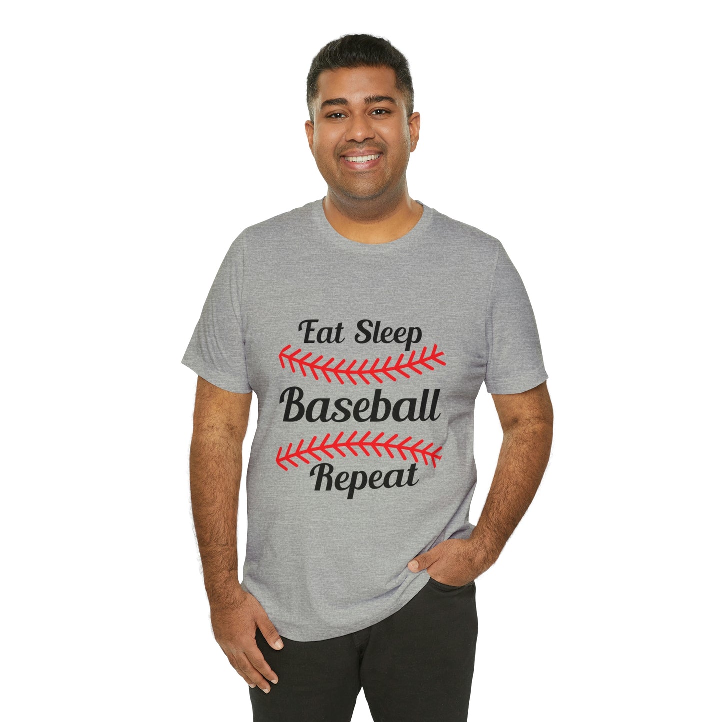 Eat Sleep Baseball Repeat Short Sleeve Tee