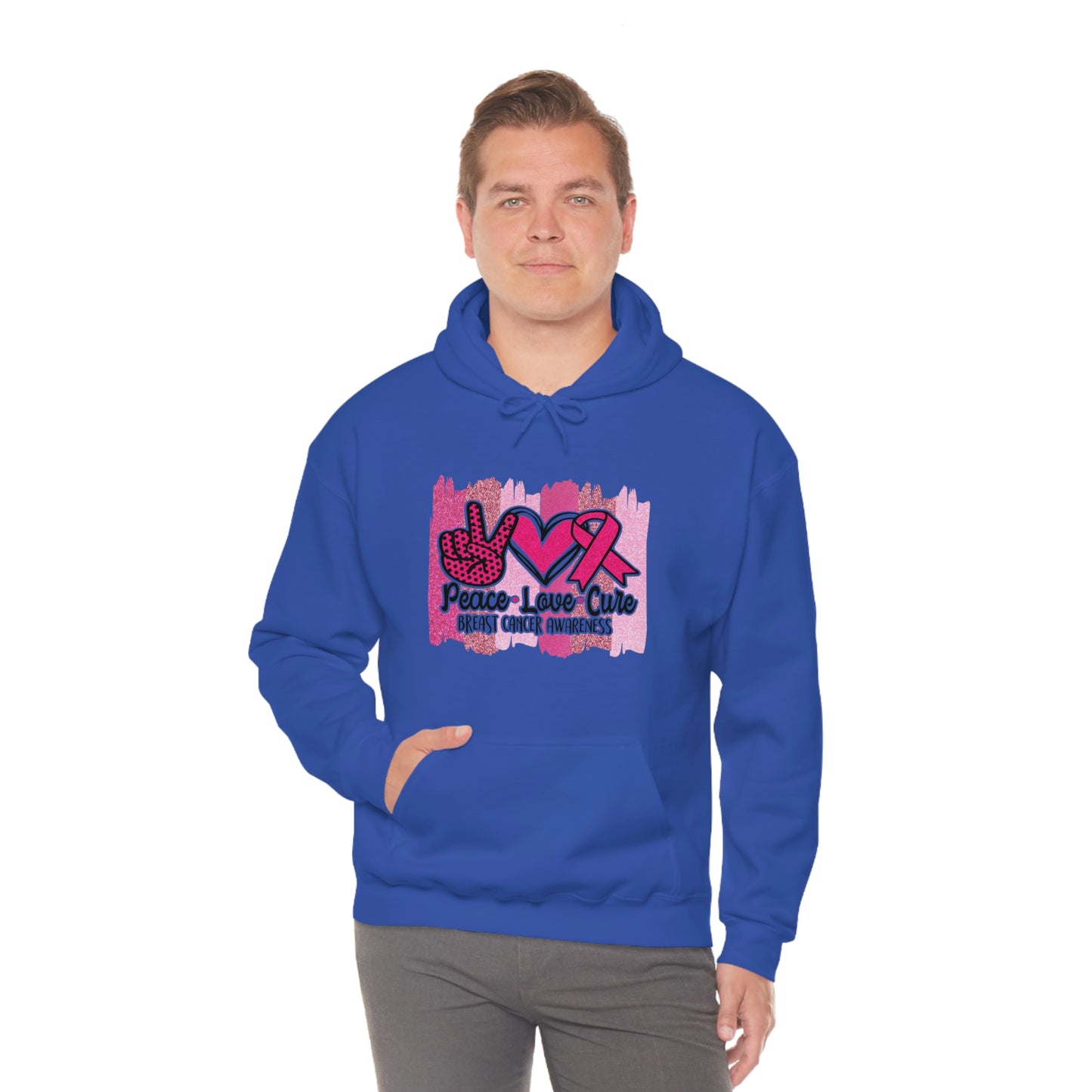 Peace.Love.Cure Unisex Heavy Blend™ Hooded Sweatshirt