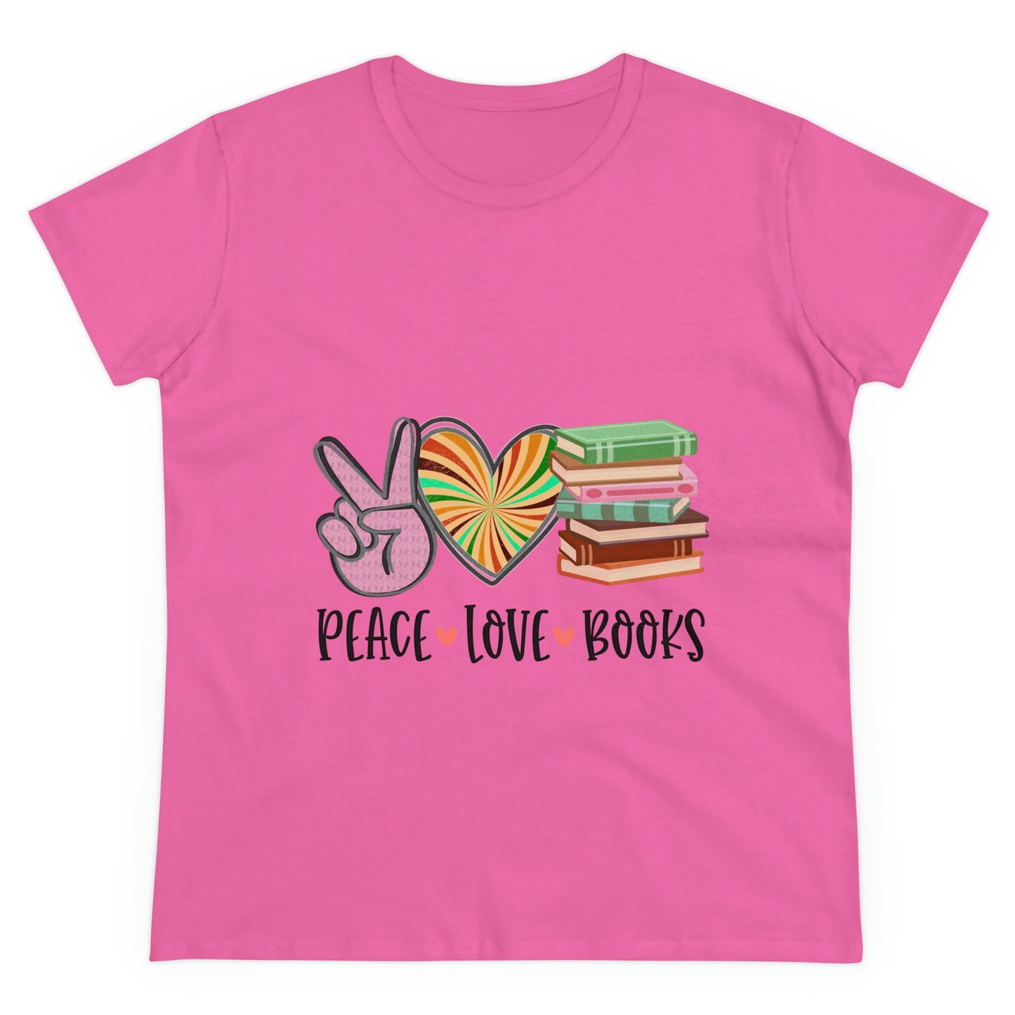 Sunshine Lasso PEACE.LOVE.BOOKS Women's Midweight Cotton Tee